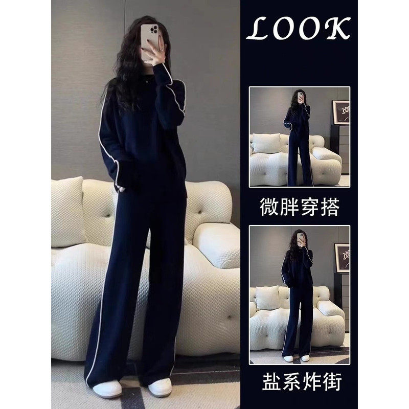 英国DHWA高级感运动服套装女春秋宽松显瘦炸街卫衣休闲两件套