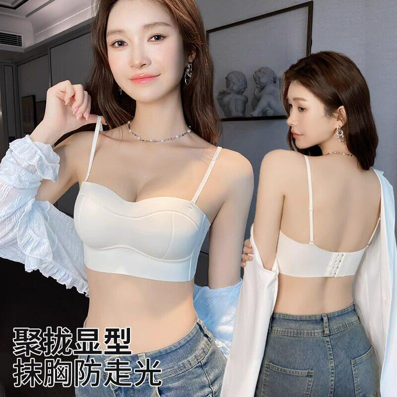 维多利亞小胸聚拢显大内衣女防走光裹胸抹胸式无痕美背文胸罩套装