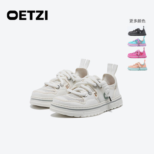 OETZI网面鞋情侣款透气小白鞋