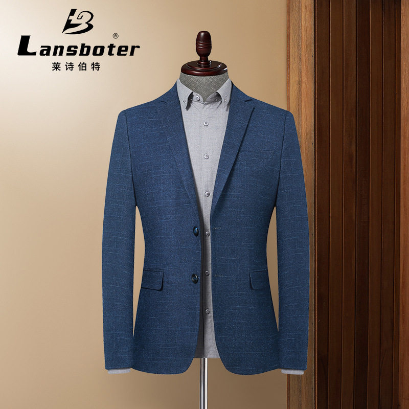 今年流行蓝色休闲西装男士春秋新款韩版修身小西装男潮流单西外套