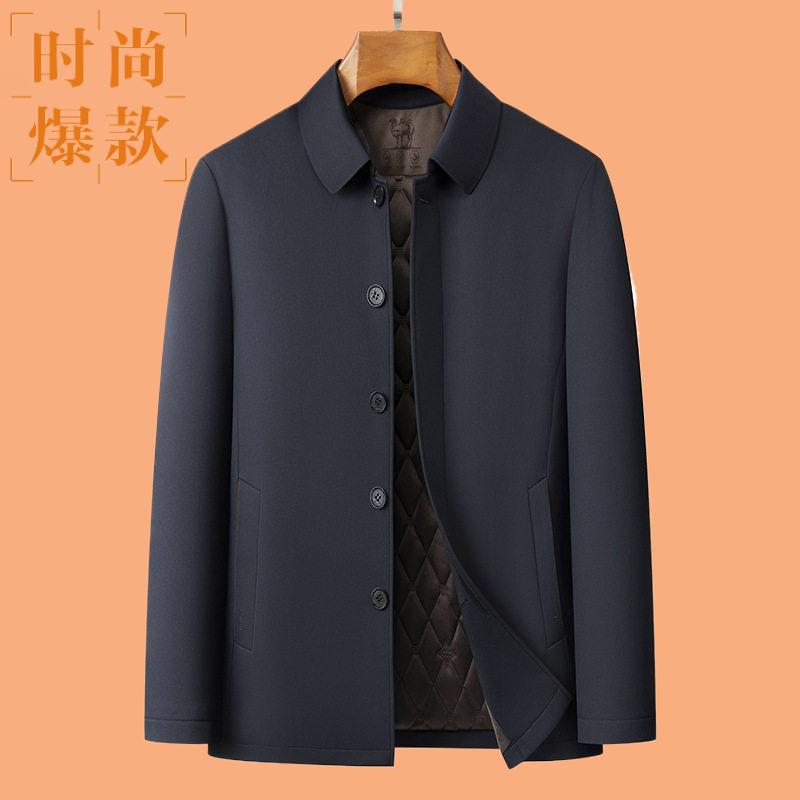 骆驼绒男式冬季翻领棉衣外套薄款