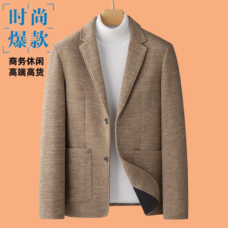 挺括秋季中年男士春休闲便服单西