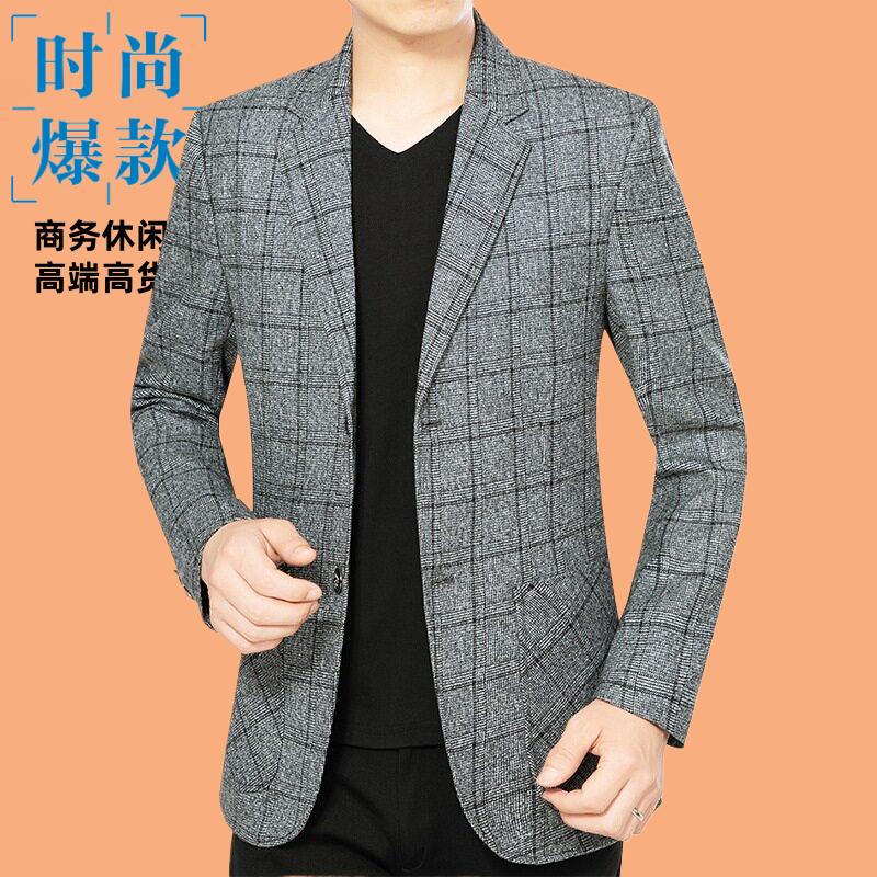 秋季新款中年男士抗休闲便服单西