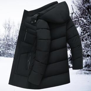 羽绒中年人爸爸加厚男士冬季棉衣男装棉袄外套棉服加绒中老年冬装