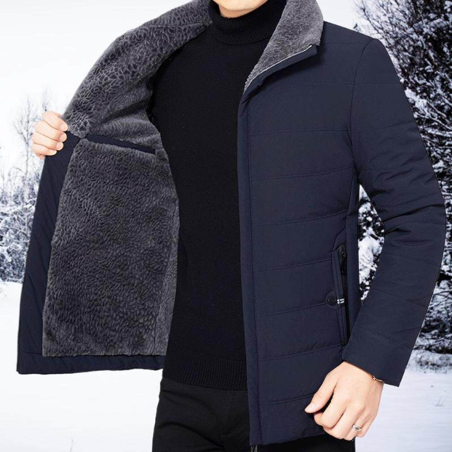 2025棉袄冬季中年新款爸爸男士保暖休闲加厚棉衣棉服加绒冬装