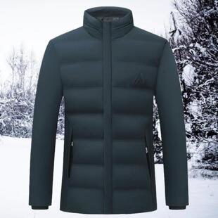 冬季2025加厚男休闲装保暖外套羽绒棉男士服棉衣中年爸爸立领
