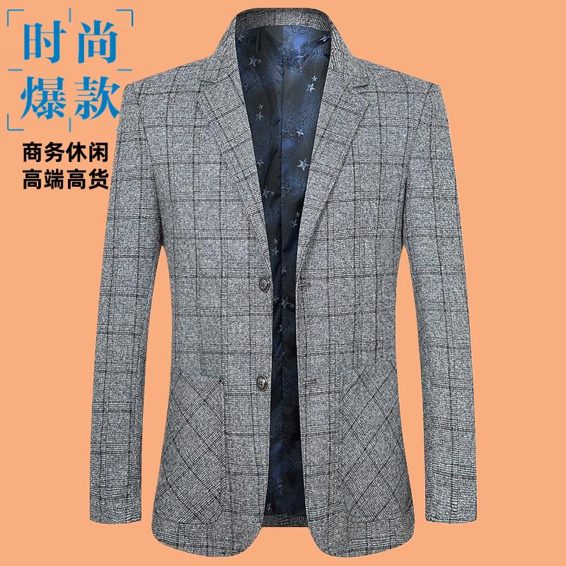 秋季新款中年男士抗休闲便服单西