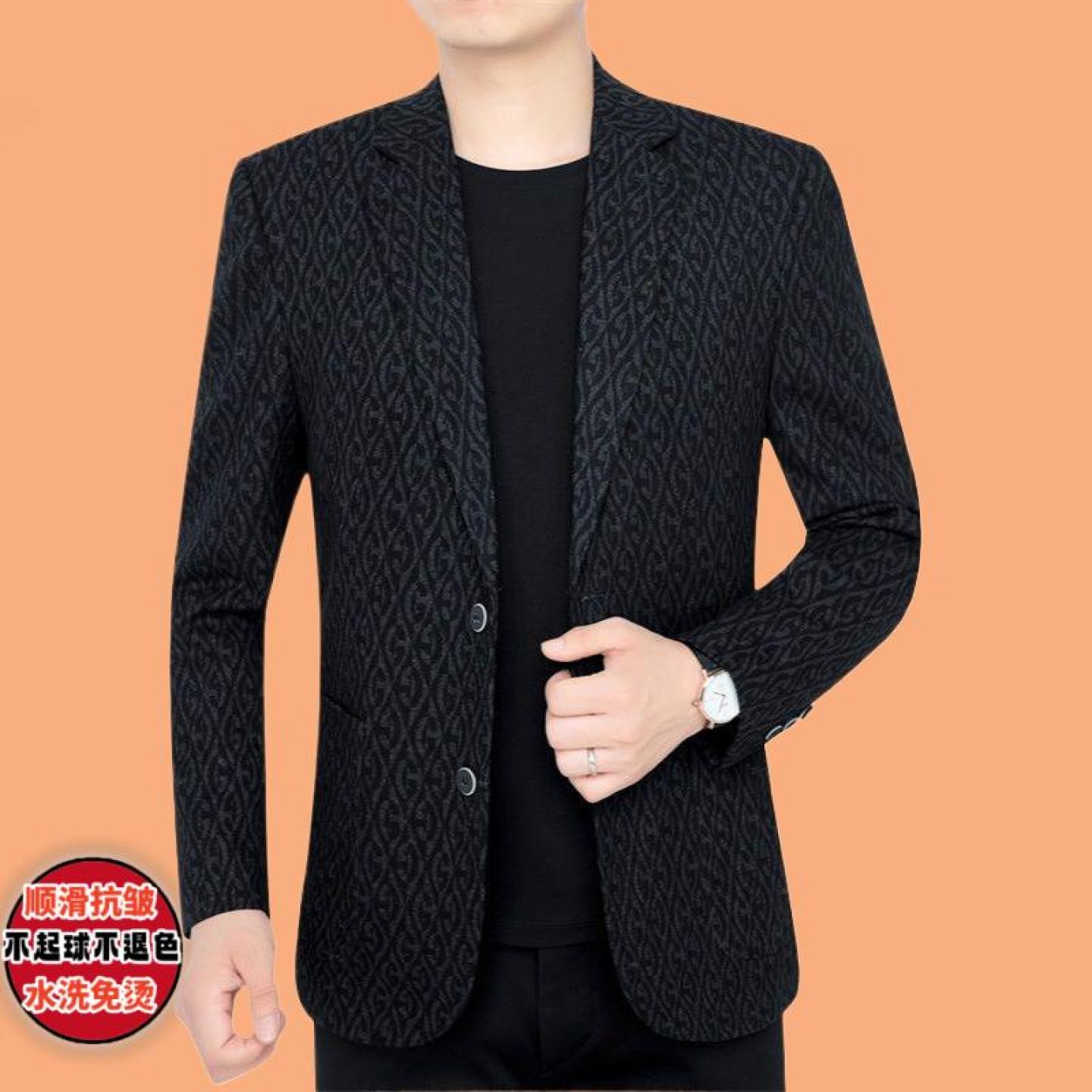 2023春秋季中年男士西服外套休闲爸爸便西上衣服高档西装爸爸