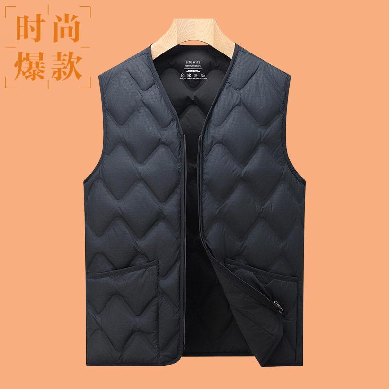中老年冬季男式羽绒背心马甲爸爸