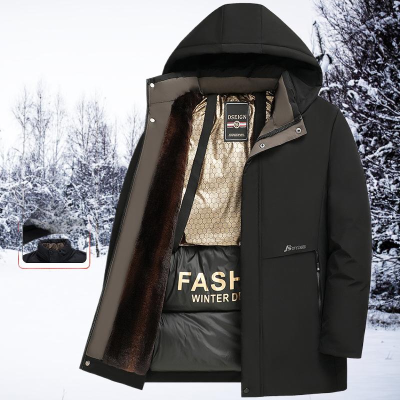 冬季男士棉袄保暖外套商务绒加厚