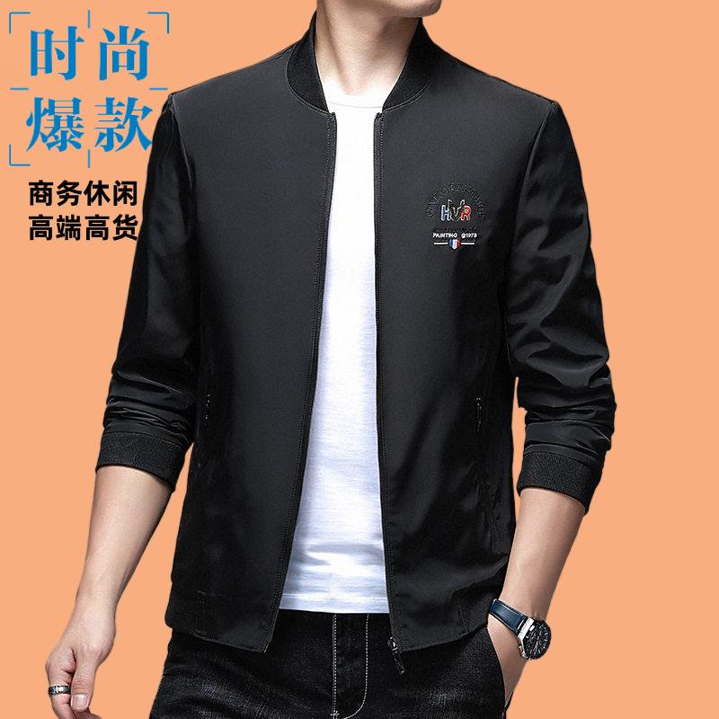 logo男青年夹克衫秋季新款外套春