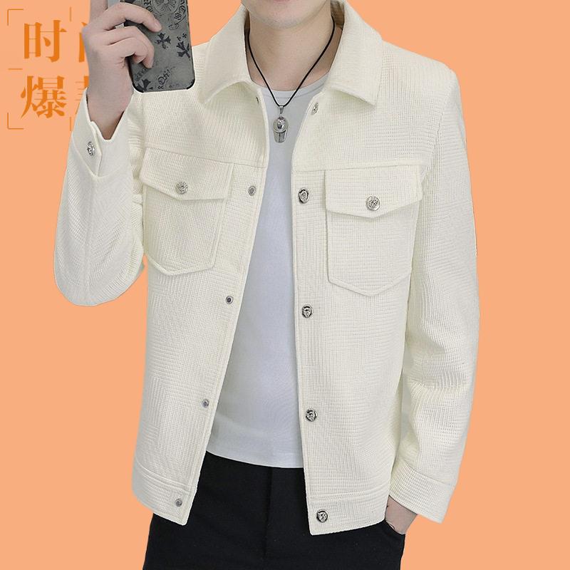 夹克衫中青年春秋男式翻领短款百