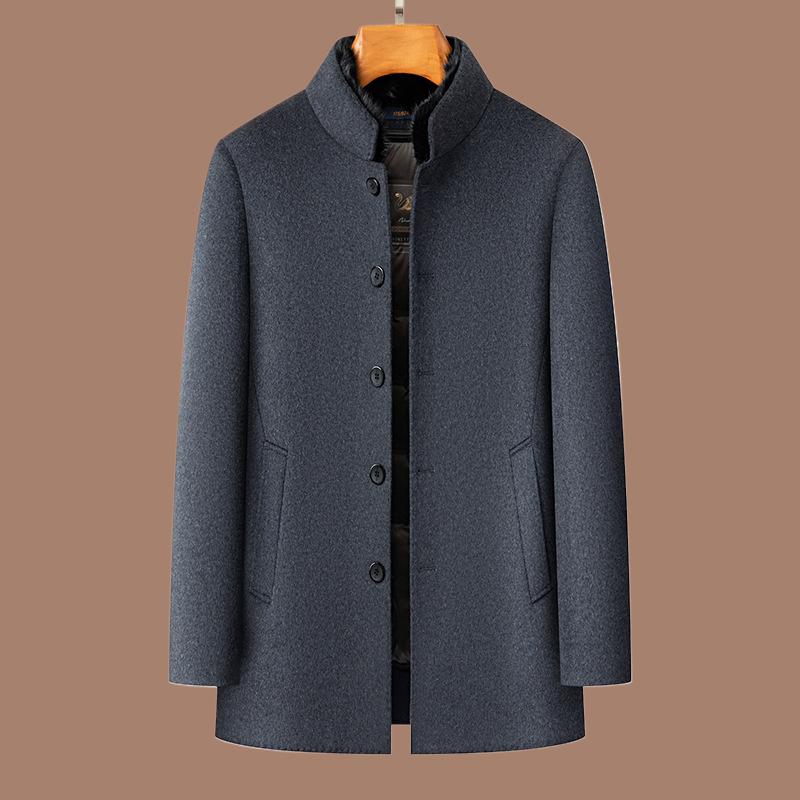 简约双面羊绒大衣羽绒男城市休闲