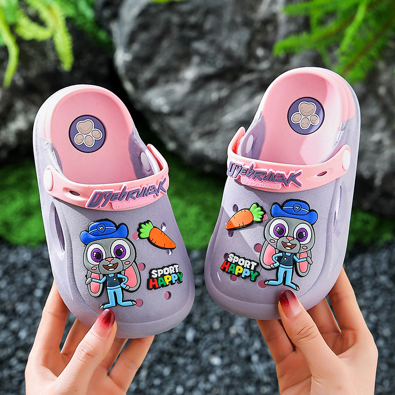 2026新款女童拖鞋儿童夏季宝宝洞洞鞋可爱卡通凉拖鞋包头软底防滑