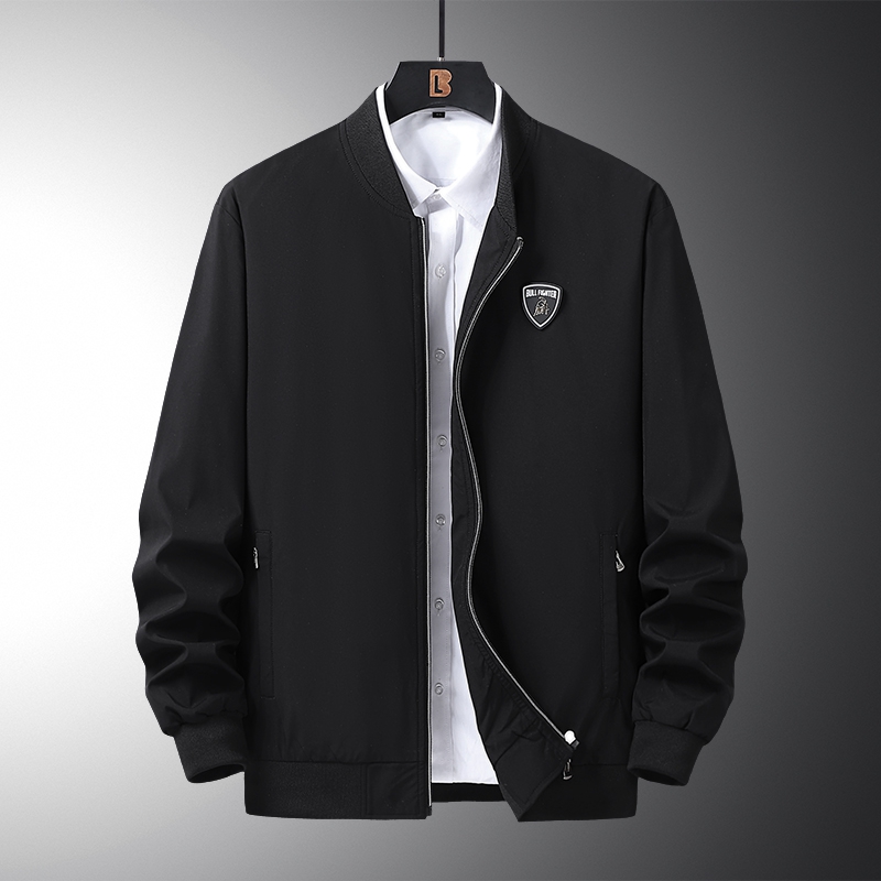WASSUP BEE秋季男士夹克长袖百搭商务休闲加绒外套中年上衣男装