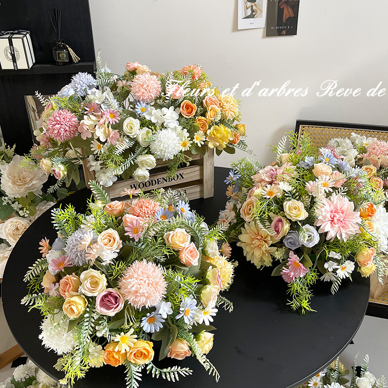 仿真会议室桌花假花商务用花