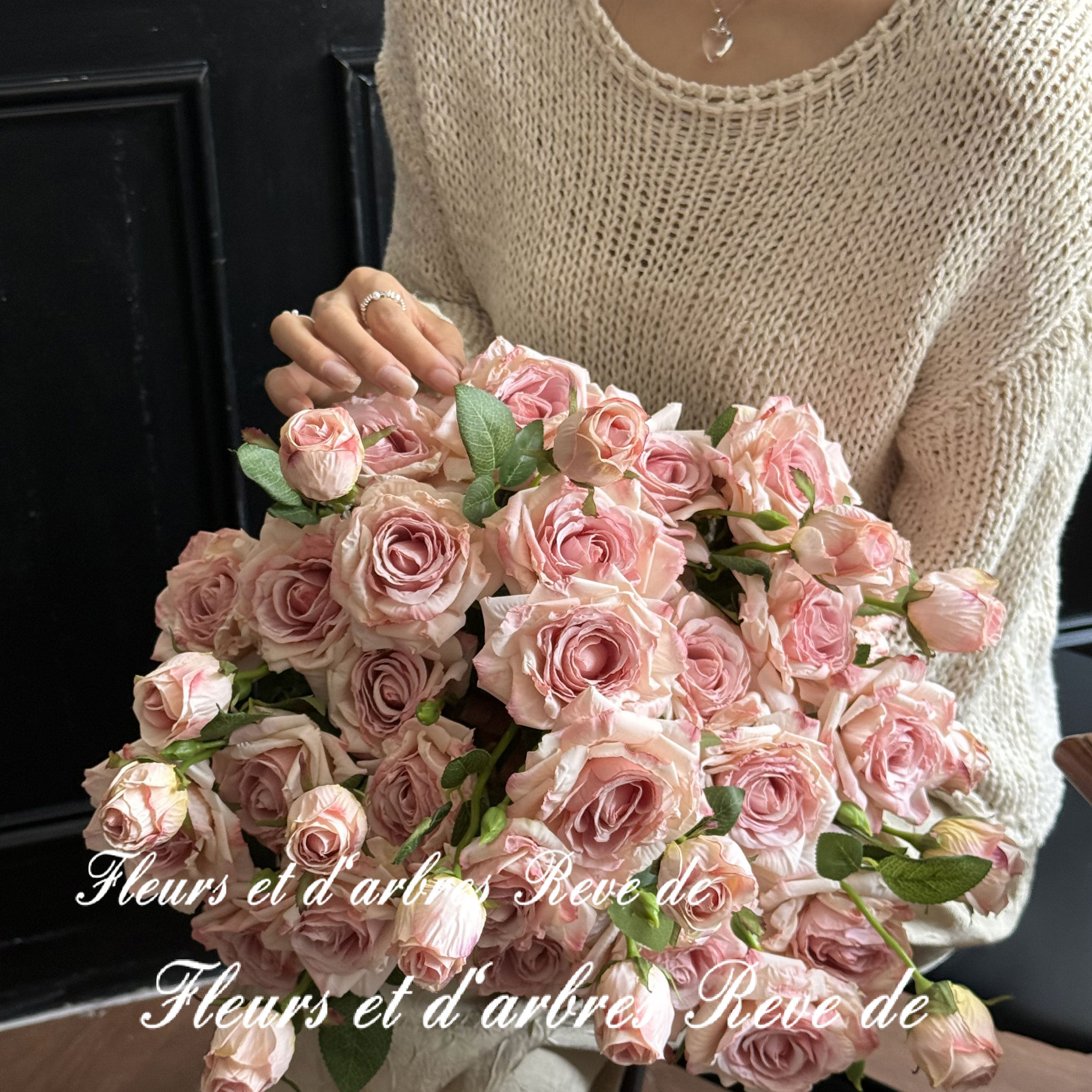 轻奢烤边法式油画仿真花