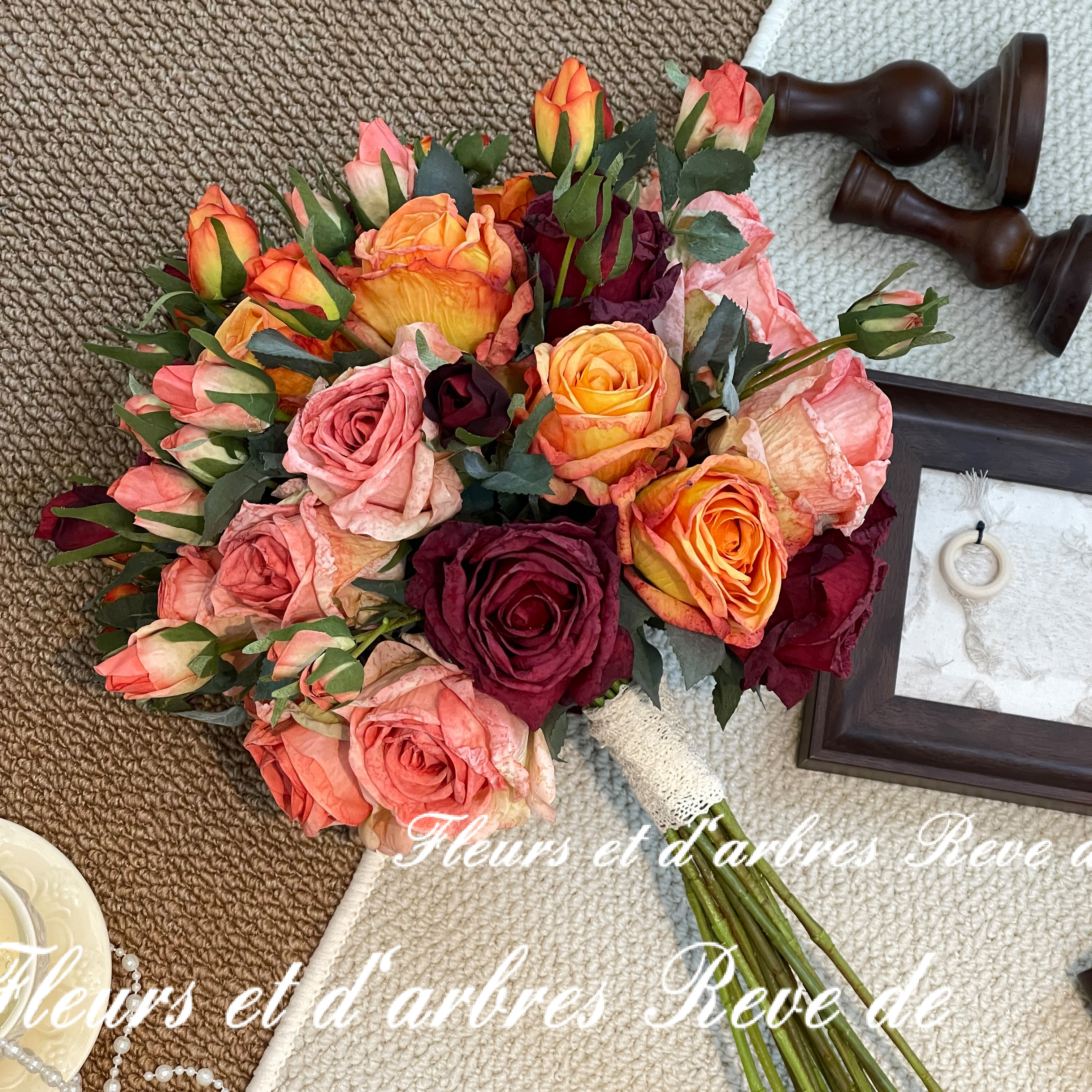 高级感餐桌仿真花艺绿植装饰