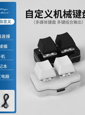 USB迷你键盘2键 自定义复制粘贴 一键密码多组合键机械可编程