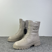 侧拉链羊毛保暖时尚 在售129欧 出欧洲高端24年马丁靴女冬季 雪地靴