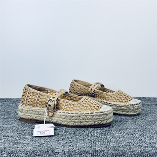 西班牙小香风渔夫鞋女夏季透气印花刺绣单鞋小众复古厚底玛丽珍鞋