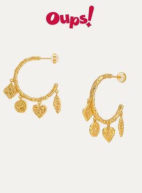 新年礼物Oups徐若晗同款莫阿娜之舞耳环复古气质金色s925耳饰原创