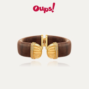 新年礼物Oups辛芷蕾李冰冰同款塔尼之环手镯原木镶钻手环复古原创