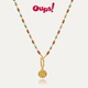 新年礼物Oups徐若晗同款 塔希提幻象多戴项链金色木珠吊坠锁骨链