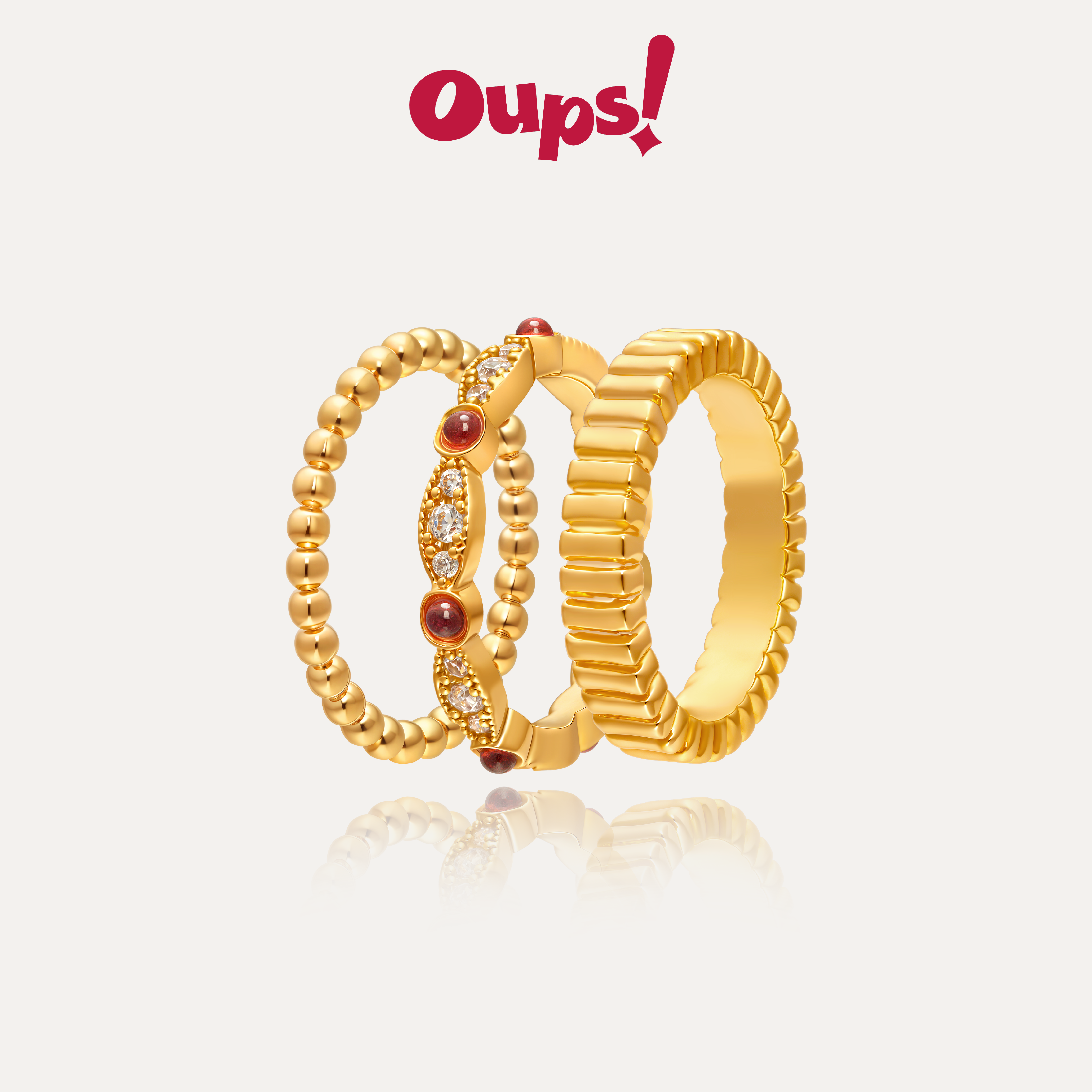 【新品】Oups三重锦雲戒指套组优雅轻奢指环新年礼物镶嵌宝石原创,饰品/流行首饰/时尚饰品新,戒指/指环,淘宝优惠券,粉丝福利购,淘宝优惠卷