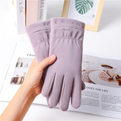 羽绒棉手套女秋冬季 加绒加厚保暖防寒可爱女防风防水触屏防滑骑车