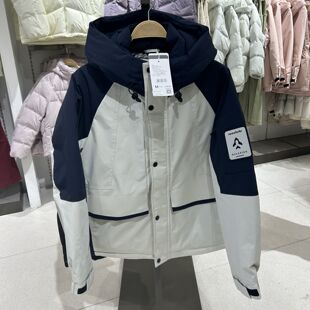 2025年冬季新品男装梭织宽松连帽插肩开襟羽绒服R154115030以纯