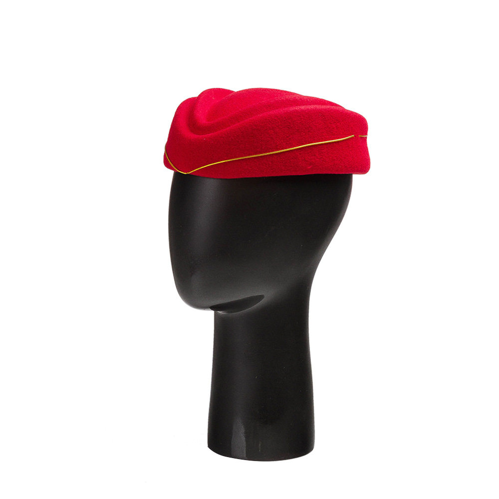 时尚休闲羊毛呢女士空姐帽制服职业帽宾馆酒店航空高铁迎宾礼仪帽