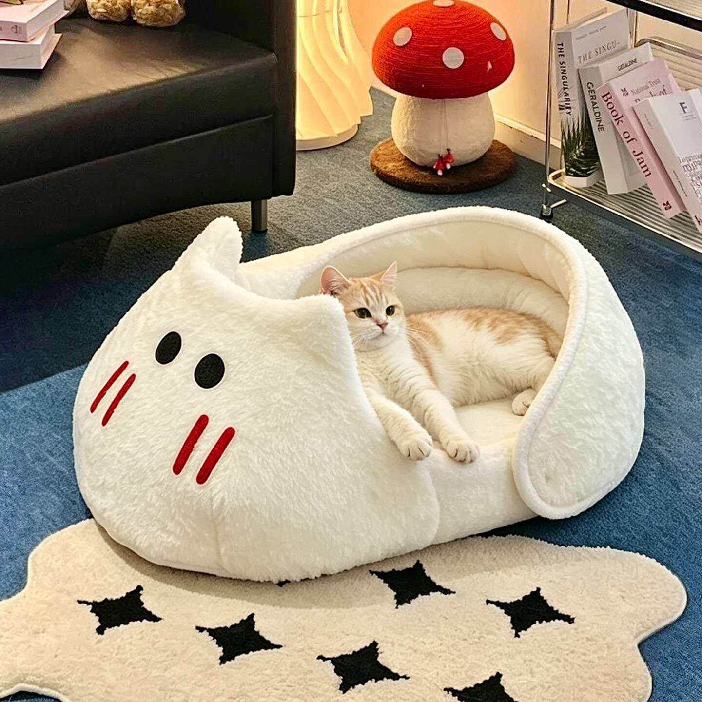 拖鞋猫窝冬季保暖半封闭式安全感猫沙发宠物睡觉窝小型犬狗窝睡床