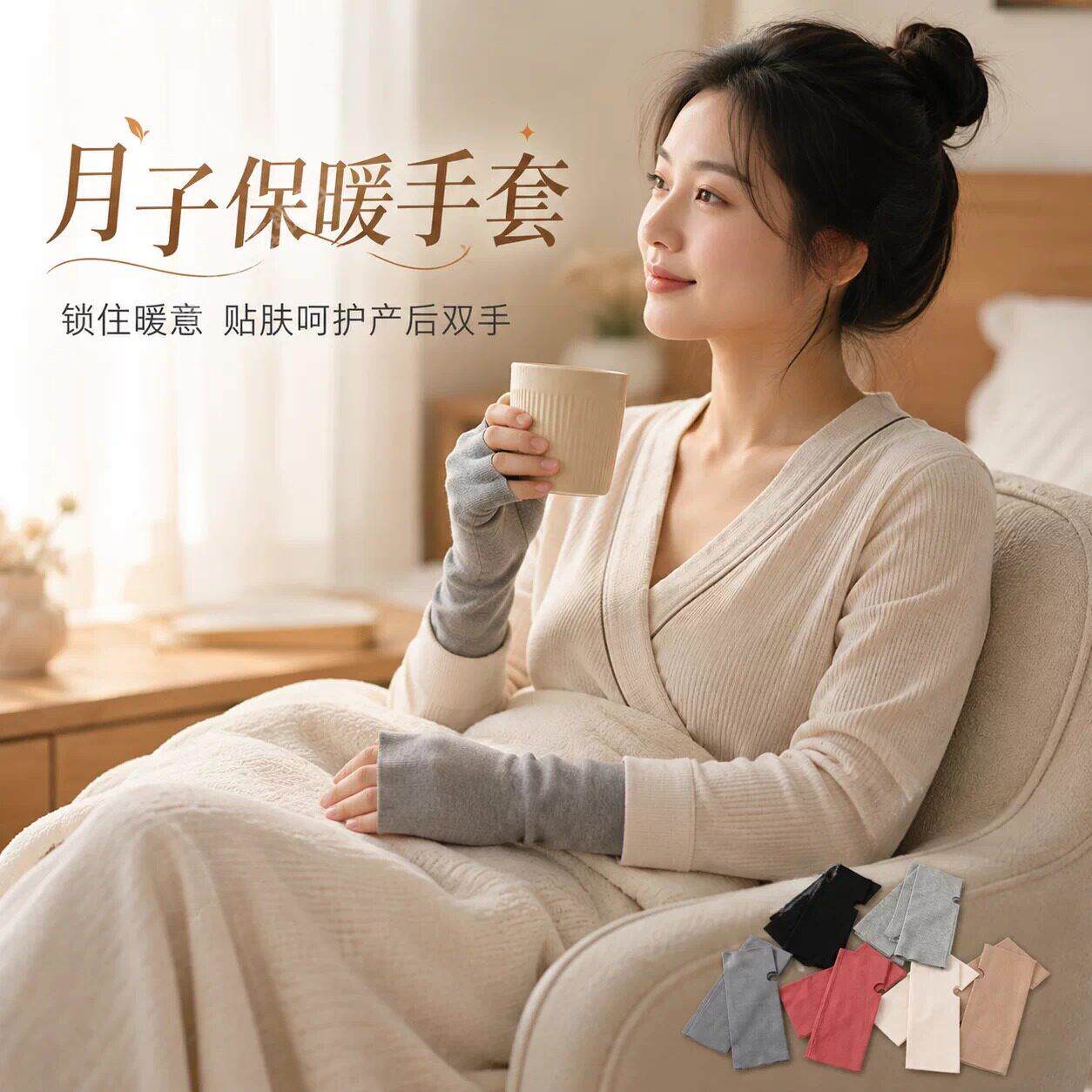 坐月子护手腕孕妇产妇专用手套秋冬防风晚上睡觉戴的女士睡眠护手
