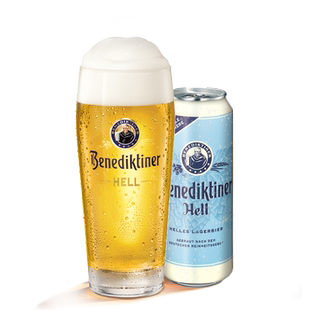 德国Benediktiner/百帝王 拉格啤酒500ml*4罐包装 听装 黄啤进口