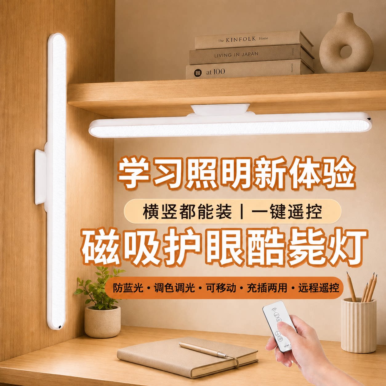 台灯宿舍灯护眼学习专用壁挂床头阅读大学生书桌磁吸附超亮酷毙灯