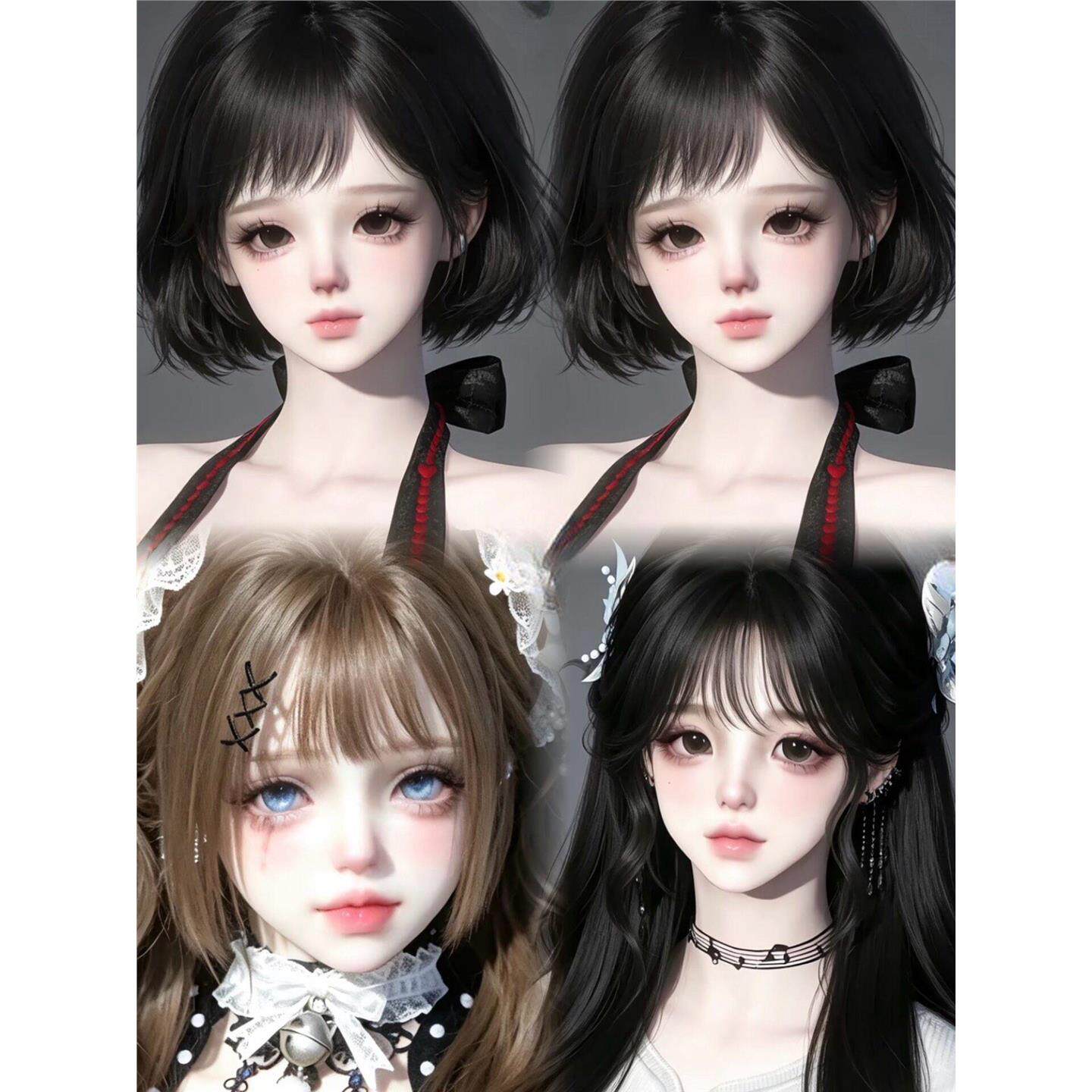 发3 铛铛 小挞 小珞 BJD 李寻欢 逆水寒手游捏脸女通用 新世界