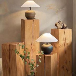 实木墩子原木色侘寂风原木实木凳子茶椅子花架子花几木桩根雕矮凳