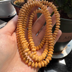 九华山金钱菩提文玩手串女金叶菩提手持佛珠男莲花金钱籽手链小众