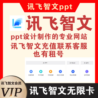 讯飞智文会员无限卡充值一键生成演示文稿大纲ppt创作AIPPT独享号