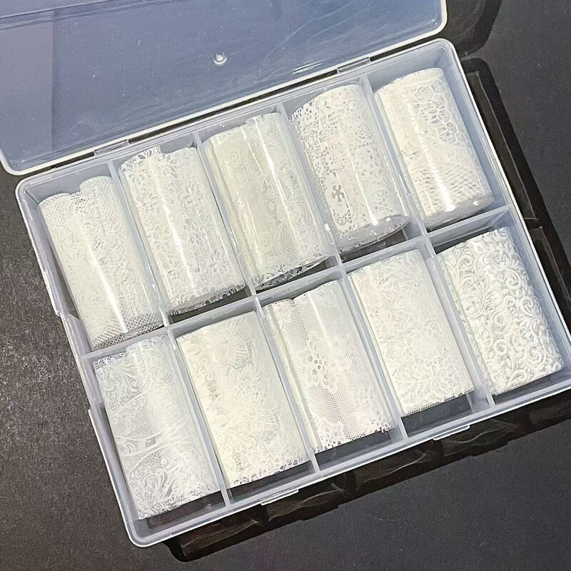 美甲蕾丝转印纸白色新款网纱转印星空转印胶ins指甲辣妹装饰品