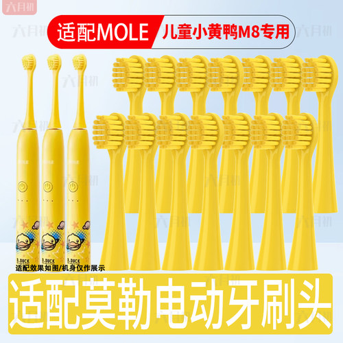 适配莫勒儿童小黄鸭m8电动牙刷头