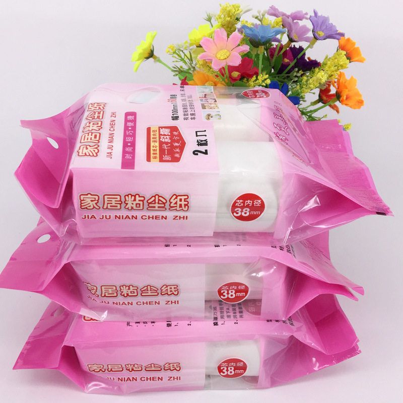 粘毛器家居可撕式粘尘纸10cm宽60粘毛纸斜撕2枚装粘毛滚筒替换纸