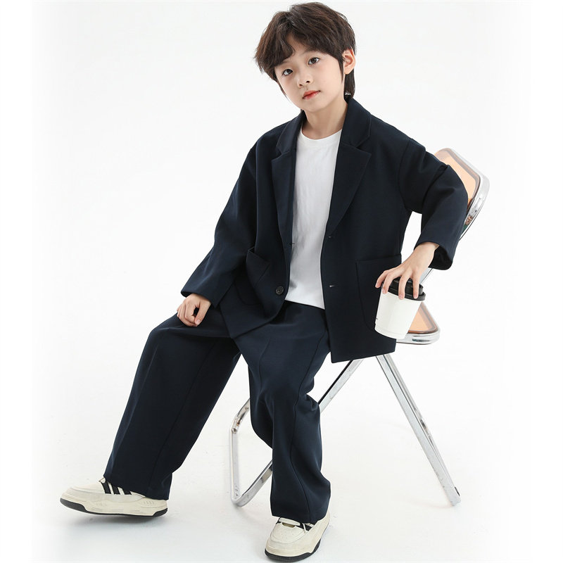 韩国Uamtor儿童西装套装男童2025新款春秋中大童高端礼服帅气西服