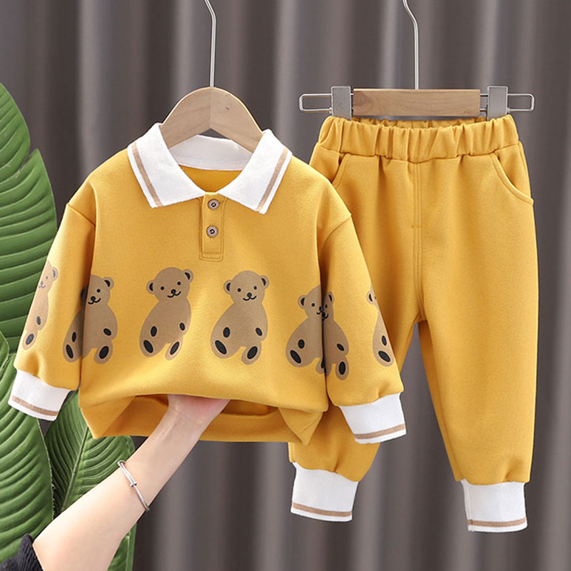 英国DHWA男童套装秋冬季2025新款帅气婴儿衣服宝宝洋气时髦两件套