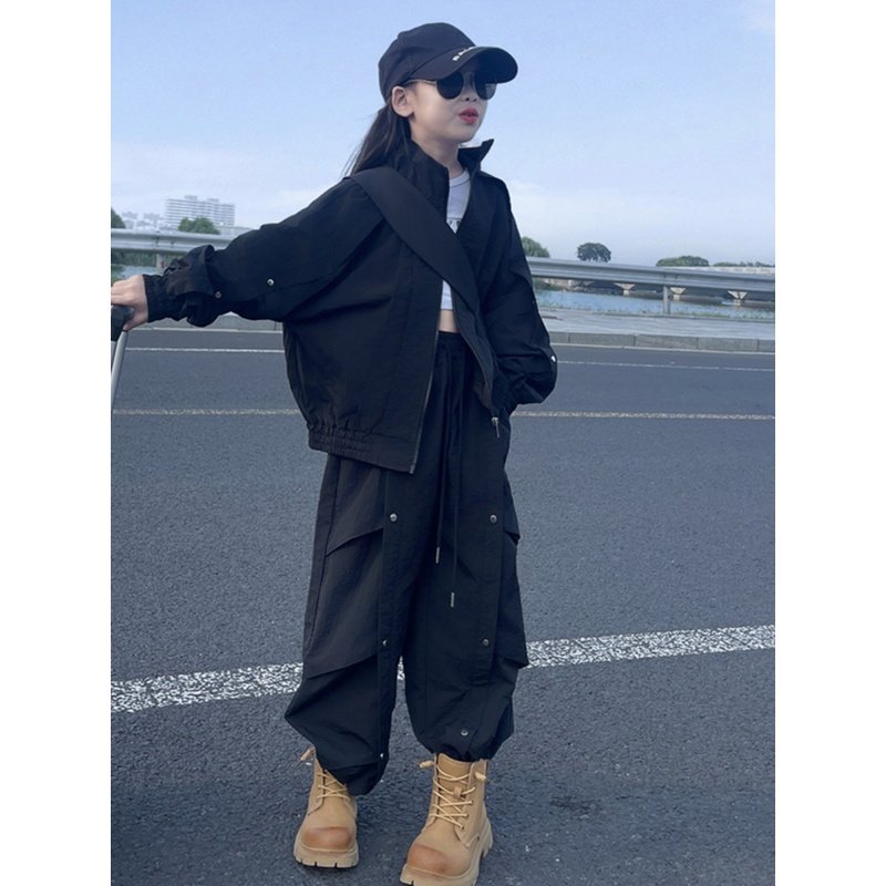 英国MDCW女童冲锋衣套装2025新款中大童工装外套裤子两件套