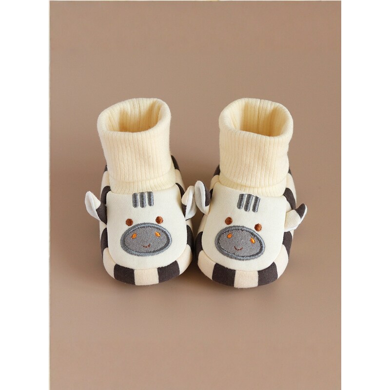 英国DGKP婴儿鞋袜一体不掉跟秋冬宝宝软底学步鞋新生加绒保暖棉鞋