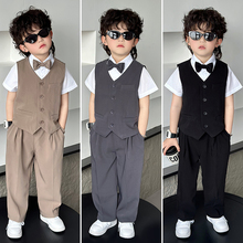 英国next kiss男童西装套装潮帅气时髦夏季主持人礼服花童小西服
