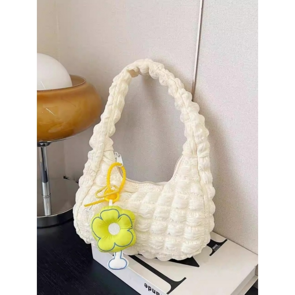 日本STELU奶油泡芙包包少女云朵手提包时尚单肩饺子包百搭腋下包