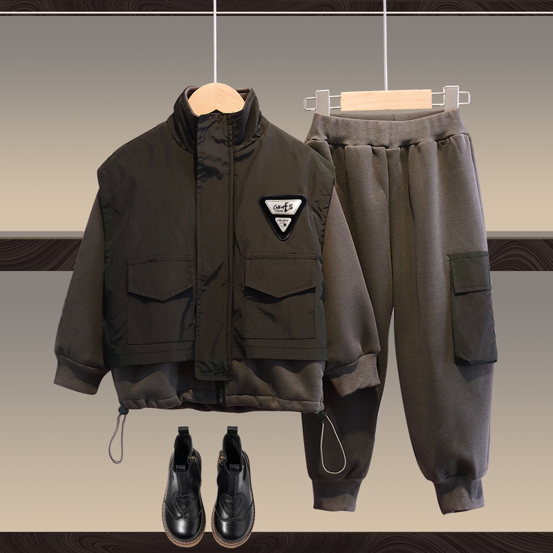 英国NextRoad男童秋冬装套装2023新款春季儿童男孩运动加绒潮童装